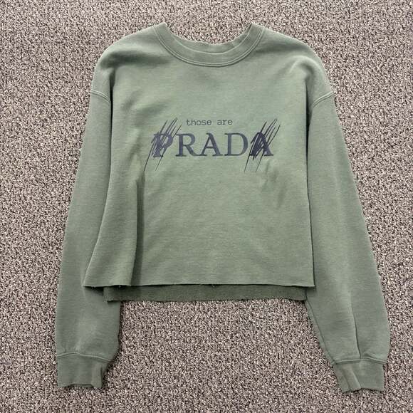 PCH the Label Tops - PCH the Label Sweatshirt Size Medium Olive Green Cropped